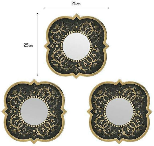 Inart 3-95-290-0043 Καθρέπτης Χρυσό 25x25cm 3τμχ Inart 3-95-290-0043 Καθρέπτης Χρυσό 25x25cm 3τμχ