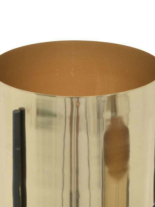 Inart Pflanzentopf Metallisch Gold mit Gestell 19x19x82cm 2Stück