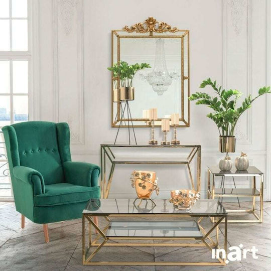 Inart Каспо Металик Златист със Стойка 19x19x82см 2бр