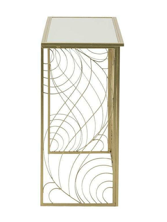Consolă Metalică cu Suprafață din Sticlă Golden L120xL40xH80buc