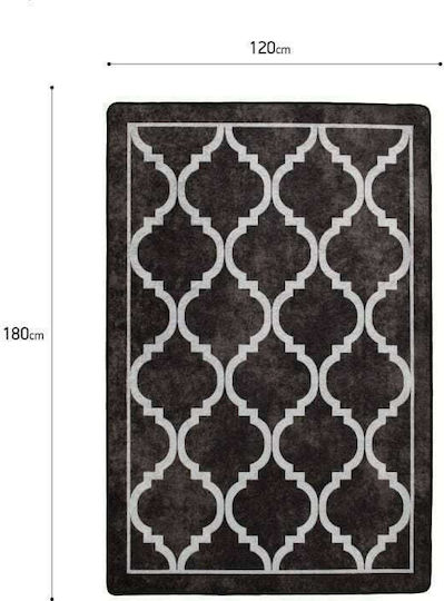 Inart Rectangular Rug White, Black 120x180cm