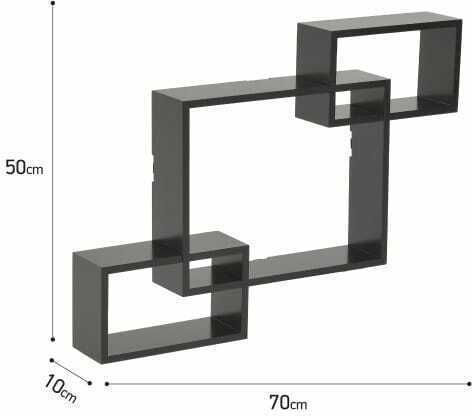 Shelf Wall 60x10x50cm Black Velvet-Black Metal Shelf Wall 60x10x50cm Black Velvet-Black Metal