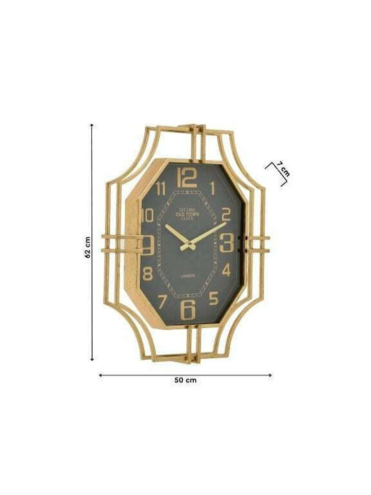 Inart Wanduhr Metallisch Gold/ Black 50x62cm