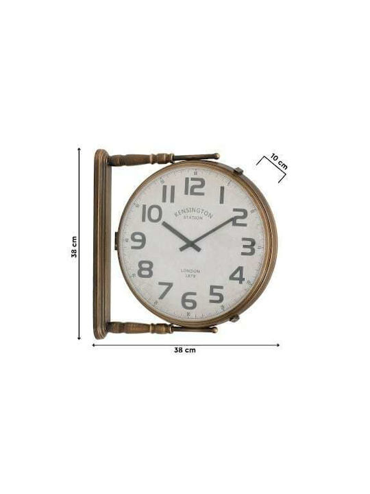 Inart Wall Clock Metallic Gold Ø38cm