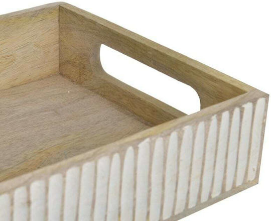 Inart Ξύλινος Δίσκος Σερβιρίσματος 31x20x6cm