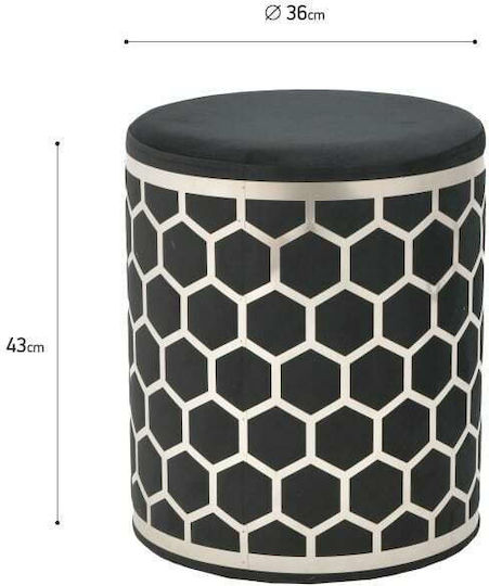 Scaune Camera de zi Tapițat cu Catifea Black / Silver 36x36x43buc
