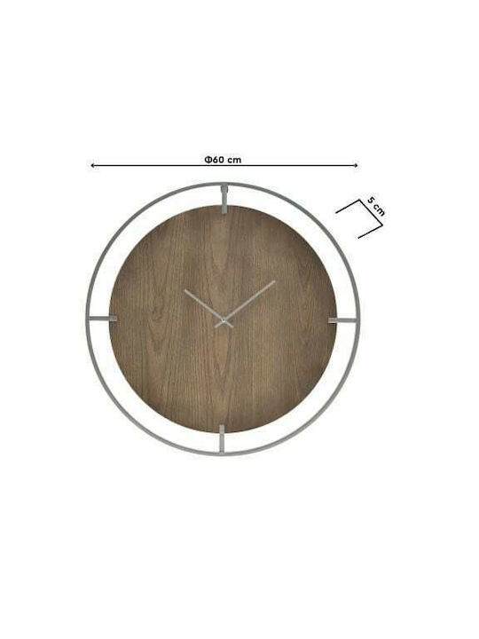Inart Ceas de Perete Metalic Beige / White Ø60cm