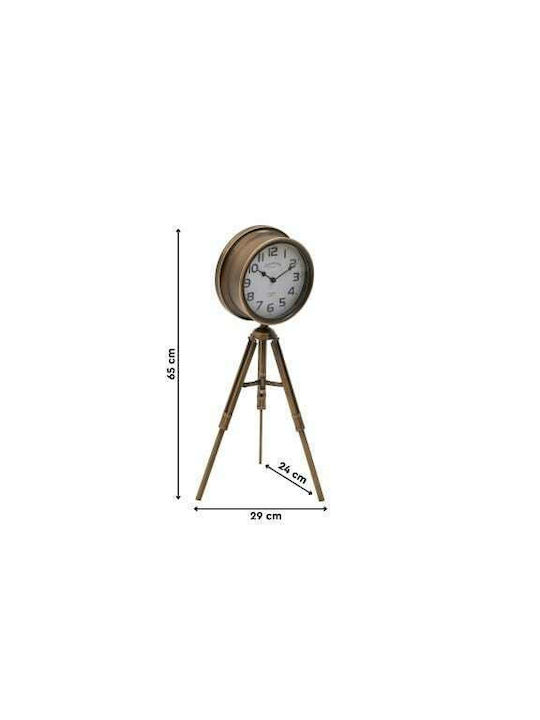 Inart Επιτραπέζιο Ρολόι Αντικέ Χρυσό 29x24x65cm 3-20-098-0297