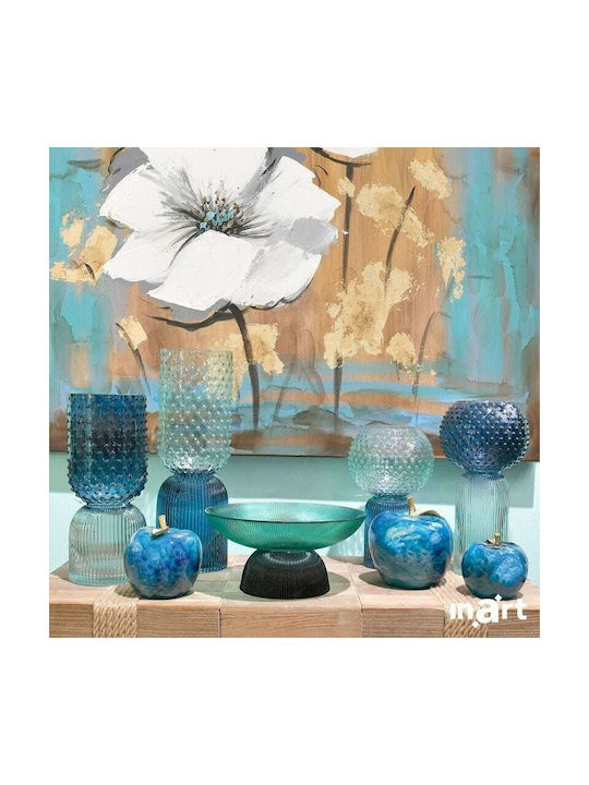 Inart Διακοσμητικό Βάζο Glas Blue 13x13x38cm 1Stück