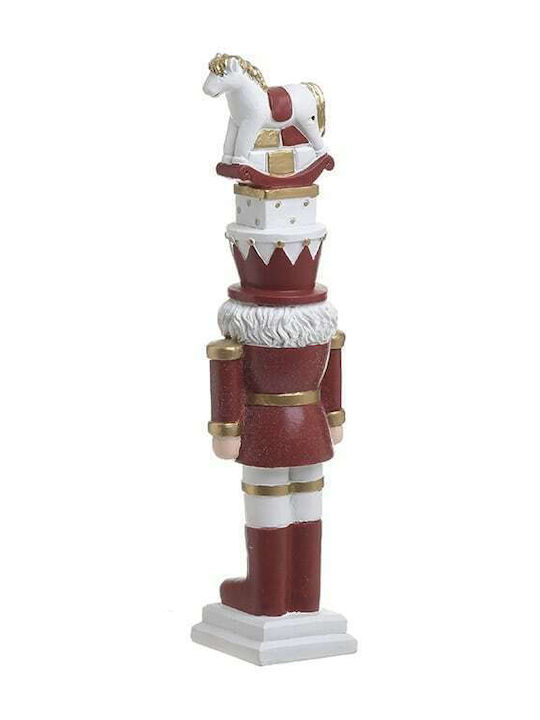 Inart Polyresin Christmas Nutcracker 34cm Burgundy 2pcs