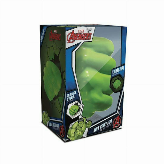 3DLightFX Παιδικό Φωτιστικό Τοίχου Led Πλαστικό Hulk Πράσινο