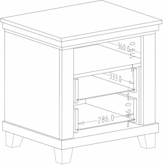 Capel Wooden Bedside Table Πράσινο 52x45x54cm