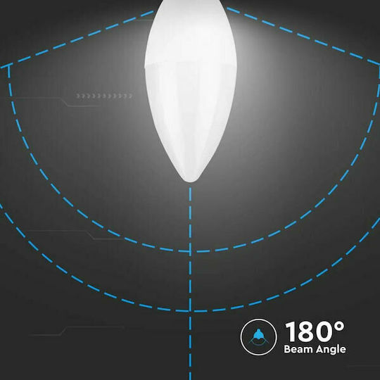 V-TAC Vt-1855 LED Bulb 4.5W 100mm for Socket E14 and Shape C35 Natural White 470lm
