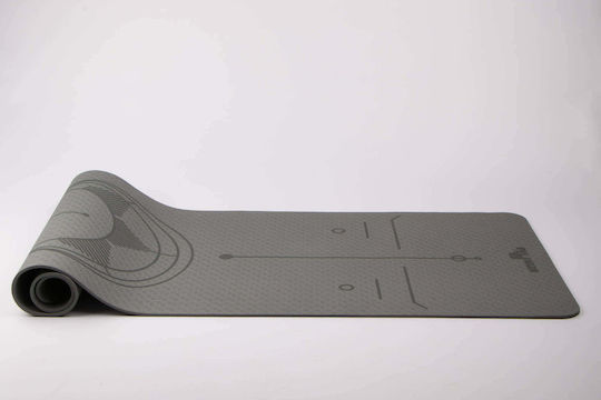 Niyamas Maya Exercise Mat Yoga Grey With Carry Strap (183x61x0.6cm)