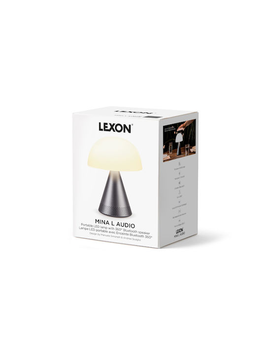 Lexon Mina Μεταλλικό Πορτατίφ LED με Λευκό Καπέλο και Γκρι Βάση