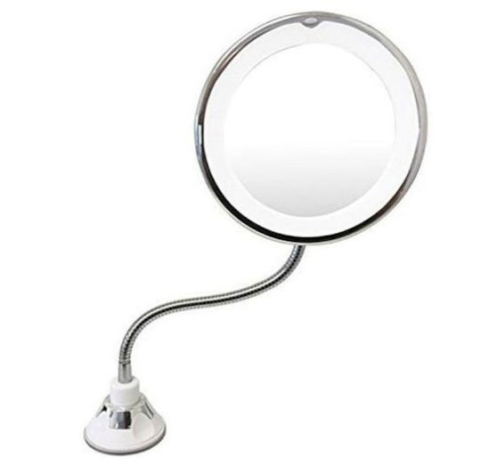 InnovaGoods Schminkspiegel Wand Zoom X10 mit Licht Zoom x10 17.75cm Silber