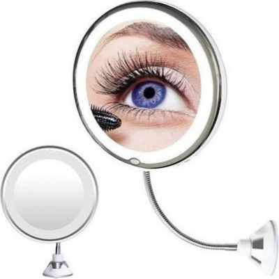 InnovaGoods Schminkspiegel Wand Zoom X10 mit Licht Zoom x10 17.75cm Silber
