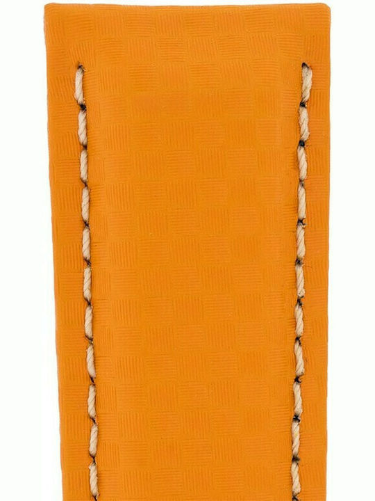 Hirsch Carbon Leather Strap Orange 20mm