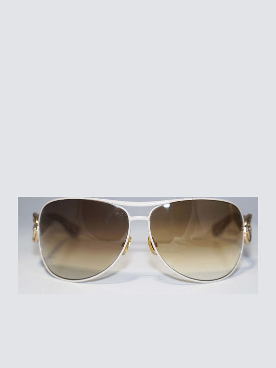Gucci Women's Sunglasses with White Frame and Brown Gradient Lens GG2834/S 1ZSIS