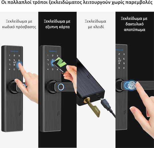 MOES Electronic Lock WDL-X1 in color Black with Connectivity Wi-Fi