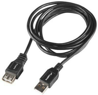 Lanberg USB 2.0 Cable USB-A male - USB-A female Μαύρο 1.8m (CA-USBE-15CU-0018-BK)