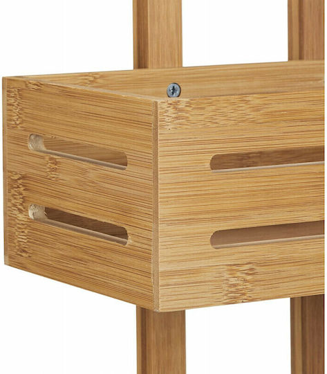 Relaxdays Wall Mounted Bathroom Shelf Bamboo with 3 Shelves 65x28x15.5cm Brown