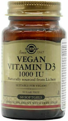 Solgar Vitamin D3 Vitamin für Unterstützung des Immunsystems 1000iu 60 Softgels