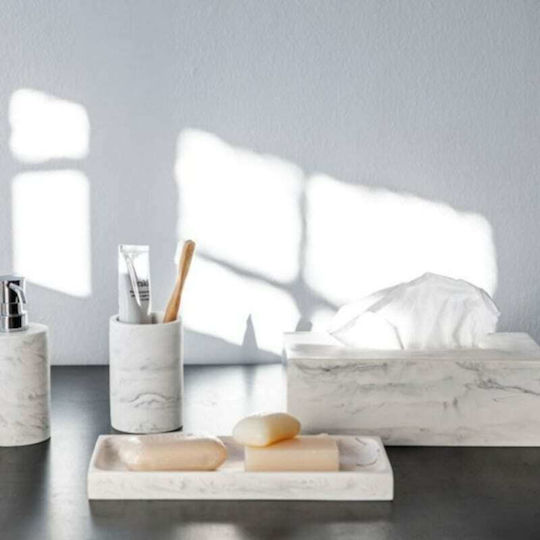 Andrea House Marble Effect Suport pentru șervețele Plastică Albă 24x13x8cm BA17156 Andrea House Marble Effect Suport pentru șervețele Plastică Albă 24x13x8cm BA17156