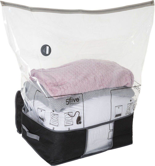 5Five F-V Air Store Fabric Storage Case For Clothes Airtight and with Vacuum in Black Color 60x45x25cm 1pcs
