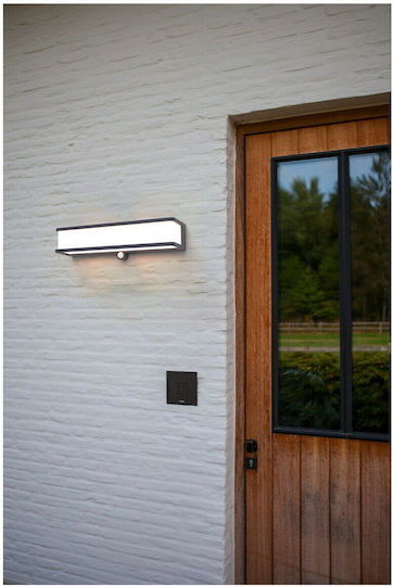Lutec Doblo Wall Mounted Solar Light 16.5W 1000lm Natural White 4000K with Motion Sensor IP54 35cmx9cmx9.1cmcm