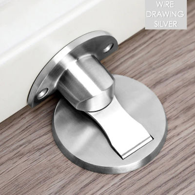 Door Stopper Magnetic Metallic Silver 1pcs