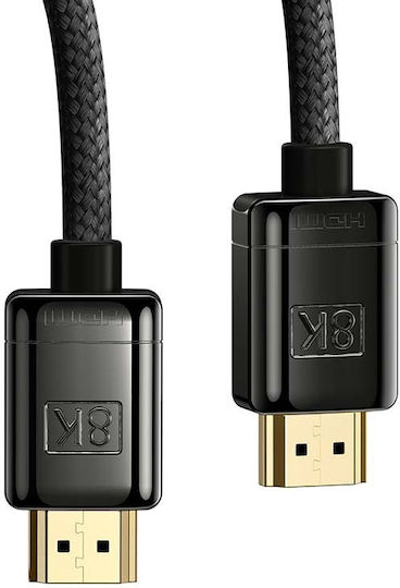 Baseus HDMI 2.1 Braided Cable HDMI male - HDMI male 1m Black