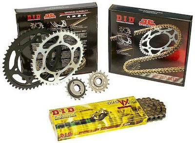 DID Chain & Sprocket Kit DID-JT Drive Chain and Sprocket Set for Yamaha XT 660R/X '04-'10 X-ring Gold for Yamaha XT