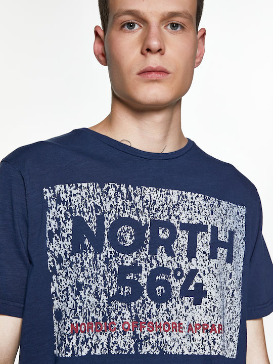 North 56°4 T-shirt with Nordic Offshore Ap. print - Blue Navy