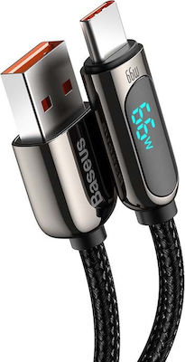 Baseus Display Braided USB 2.0 Cable USB-C male - USB-A male 66W Black 2m (CASX020101)