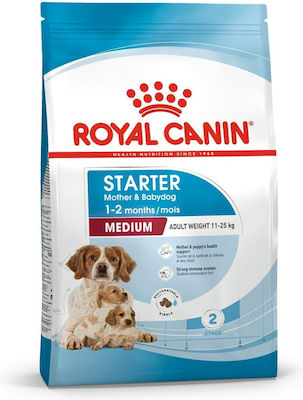 Royal Canin Starter Mother & Babydog Medium 15kg Ξηρά Τροφή για Κουτάβια Μεσαίων Φυλών με Καλαμπόκι, Κοτόπουλο και Ρύζι