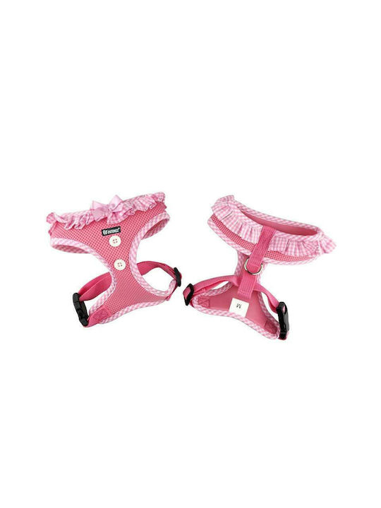 Pet Interest Dog Harness Vest Gingham Trim Pink 38-51cm 54578