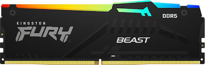 Kingston Fury Beast RGB 16GB DDR5 RAM με Ταχύτητα 4800 για Desktop