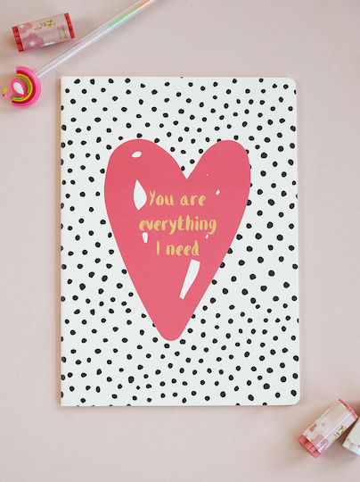 Celestino Heart Notebook B5 with Blank Pages Multicolour