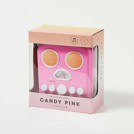 Sunnylife Beach Sounds Bluetooth Speaker with Battery Life up to 6 hours Candy Pink