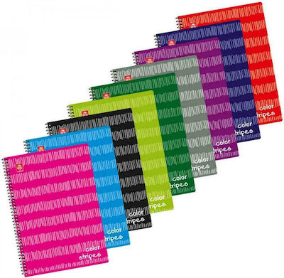 Typotrust Spiral Heft Geregelt A4 3 Themen Color Stripes 1Stück (Μiverse Farben)