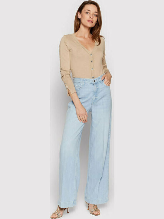 Zena Women's Cardigan with Buttons Beige