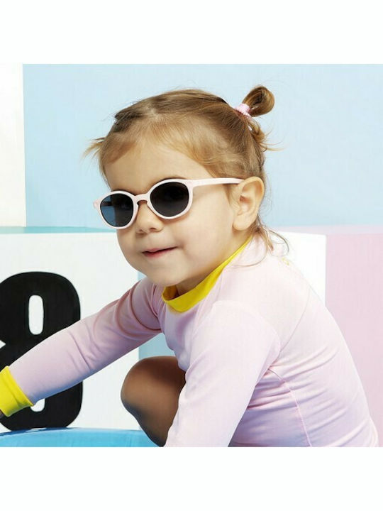 KiETLA Wazz Unbreakable Round Baby Sunglasses Blush Pink for 1-2 Years