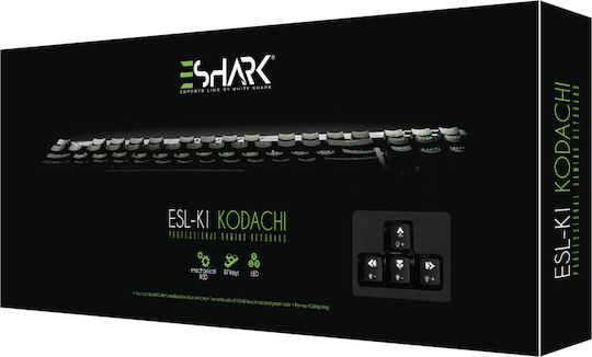 White Shark Kodachi Gaming Μηχανικό Πληκτρολόγιο Tenkeyless με Outemu Red διακόπτες και RGB φωτισμό (Αγγλικό UK)