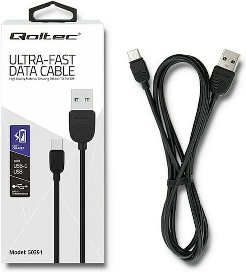 Qoltec Cablu USB 2.0 USB-C Masculin - USB-A Negru 1.2m 50391