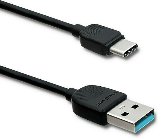 Qoltec Cablu USB 2.0 USB-C Masculin - USB-A Negru 1.2m 50391