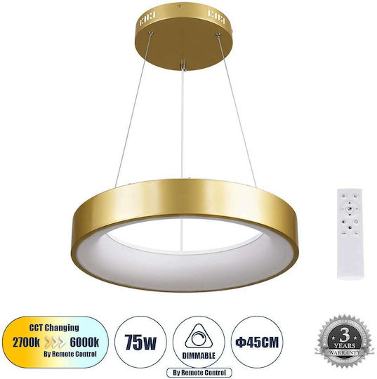GloboStar Salem Pendant Light Gold 51x51cm