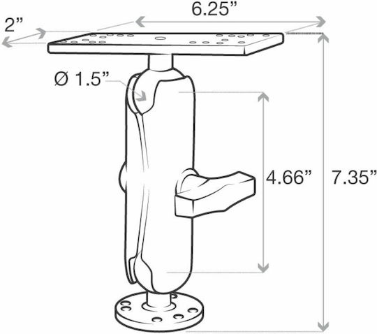 RAM Mount Mounting Kit for Echo Sounder to Flat Surface