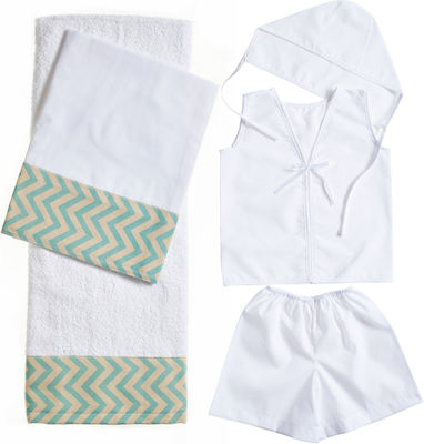 Nuova Vita Baptism Towel Set Λ179 Λευκό