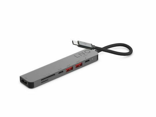 LinQ USB-C Докинг станция с HDMI 4K PD Черен (LQ48016)